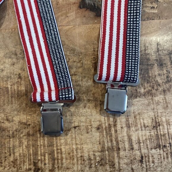 Flag Suspenders Husky CLC Top Grain Patriotic Braces American USA Convention - Picture 3 of 6
